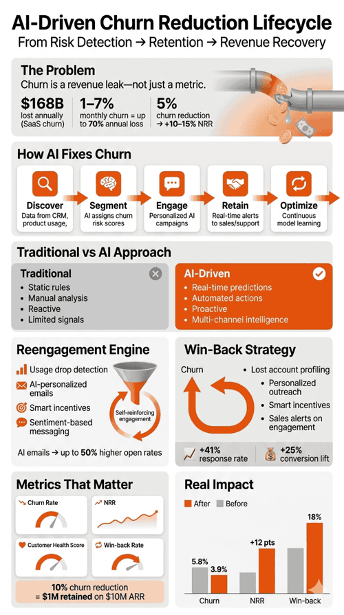 AI Driven Churn Reduction Infographic