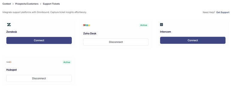 Omnibound platform context from support tickets