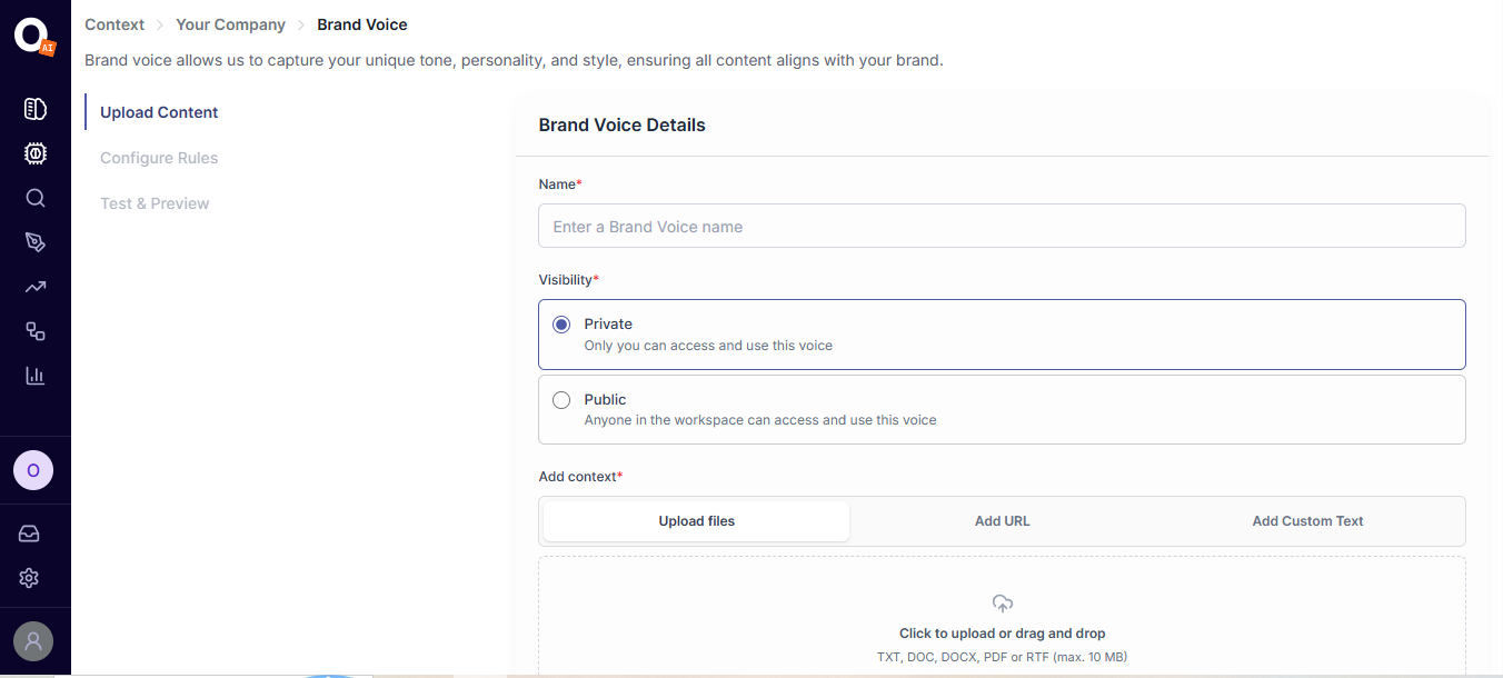 Brand Voice screenshot